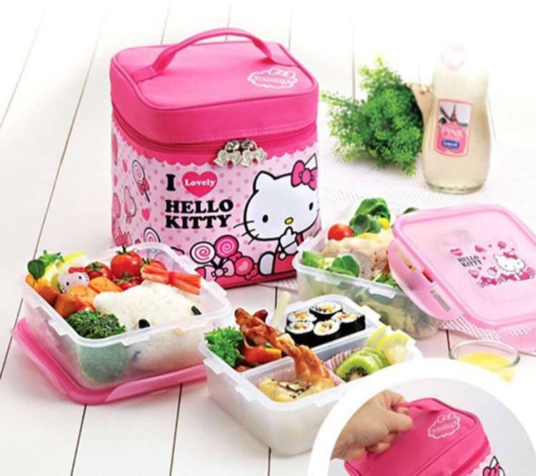 Bộ Hộp Đựng Thức Ăn Hello Kitty Hàn Quốc Tiện Lợi 10