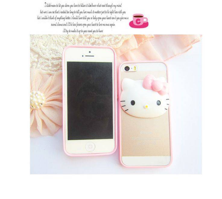 Ốp Lưng Nhựa Iphone 4S 5S Hello Kitty Trong Suốt 10