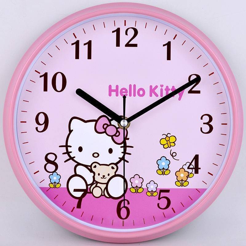 Đồng Hồ Nhựa Treo Tường Hello Kitty Dễ Thương 10