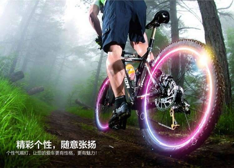 Đèn led gắn trên van lốp xe đạp điện hình