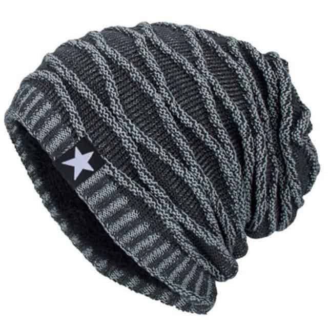 Mũ len gân 3D đính sao A029