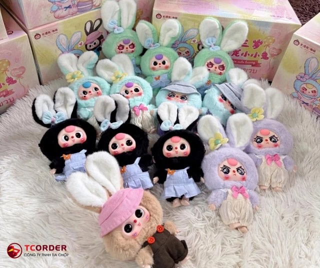 Baby Three Macaron Bunny Series Vinyl Face Blind Box Plush VANGV2