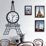 Đồng Hồ Kim Loại Kim Quay Hình Tháp Eiffel Hiện Đại Sáng Tạo 47